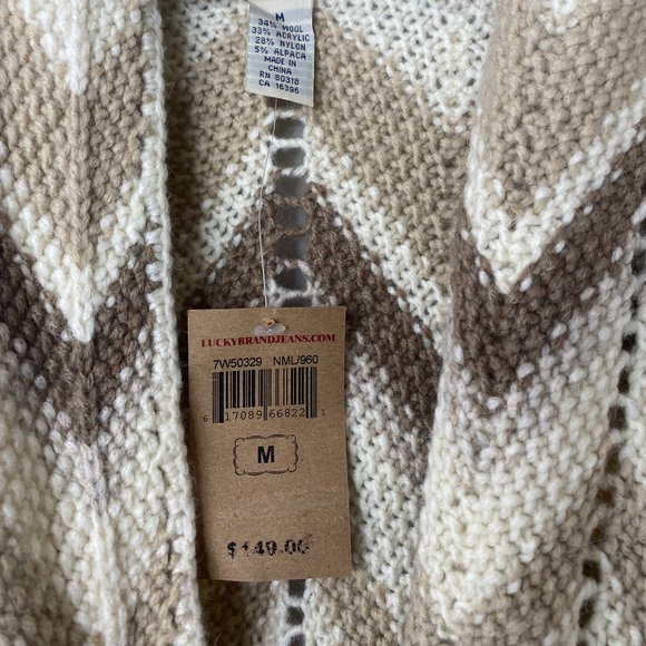 Lucky Brand Open Knit Cardigan with tie waist size medium - Picture 5 of 8